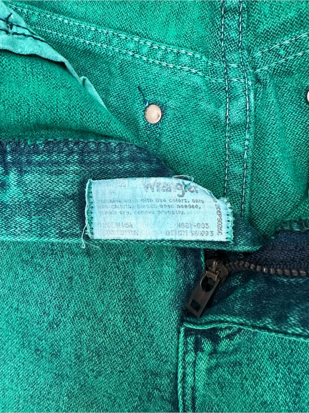 Wrangler Teal Green High-Waist Denim Cutoff Shorts - Picture 6 of 6